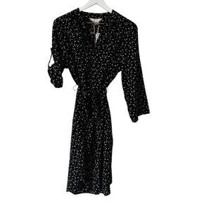 Mauvette Roma Short Spot Printed Shirt Dress US Size 12 NWT StitchFix Drawstring